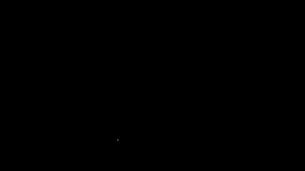 Bílá čára Vojenský pes tag ikona izolované na černém pozadí. Ikona identifikační značky. Vojenské znamení. Grafická animace pohybu videa 4K - Záběry, video