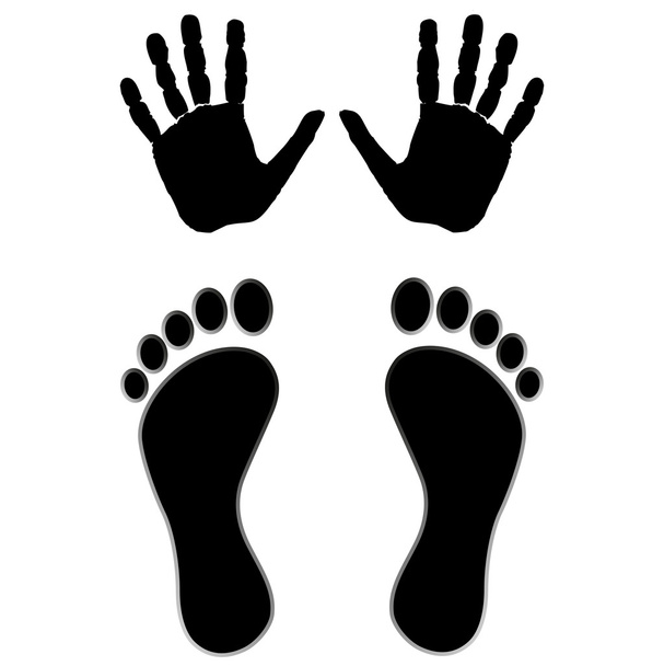 hand en voeten - Vector, afbeelding