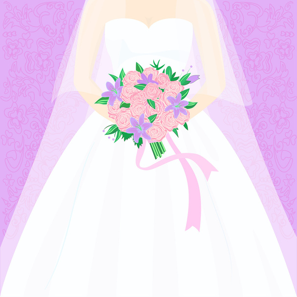 menyasszony bouquet - Vektor, kép