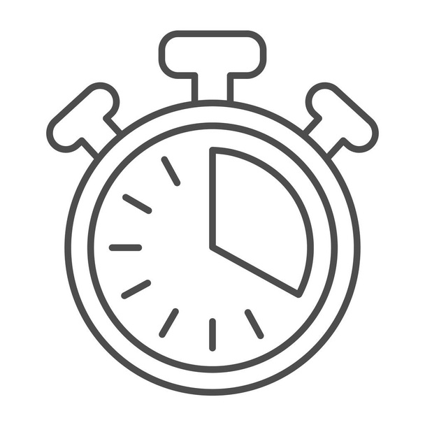 Stopwatch with buttons, 20 seconds, timer, chronometer thin line icon, time concept, clock vector sign on white background, outline style icon for mobile concept and web design. Vector graphics. - Вектор,изображение