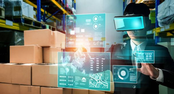 革新的なVR倉庫管理のための将来の仮想現実技術 - 写真・画像