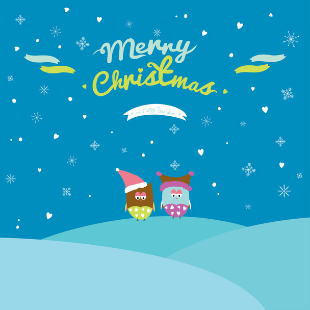 Merry Christmas and Happy New Year card - Vector, afbeelding