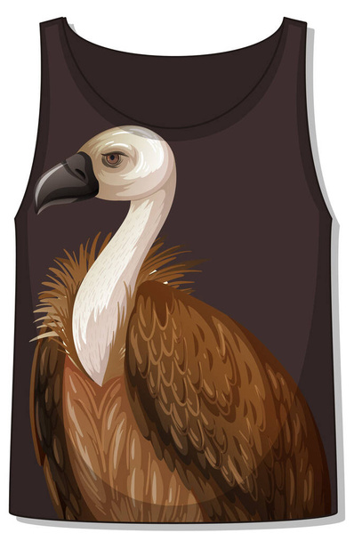 Devant débardeur sans manches avec motif vautour illustration - Vecteur, image