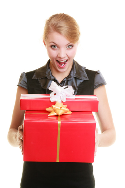Girl with gift boxes - Foto, Bild
