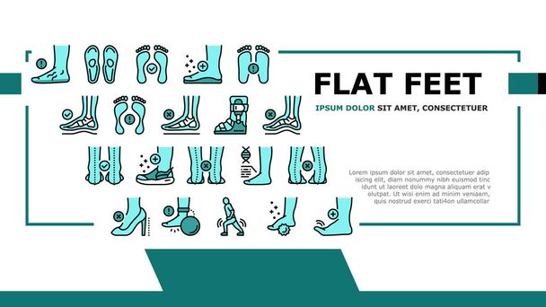 Flat Feet Disease Landing Header Vektor - Vektor, Bild