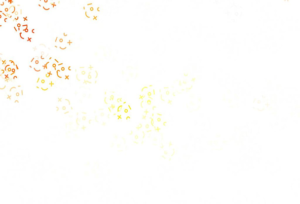 Ανοιχτό πορτοκαλί διανυσματικό μοτίβο με σύμβολα Digit. Εικονογράφηση με Αριθμητικά σύμβολα σε αφηρημένο πρότυπο. Μοτίβο για αφίσες, πανό μαθηματικών βιβλίων. - Διάνυσμα, εικόνα