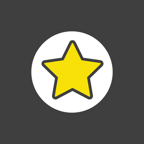 Añadir a favoritos icono de glifo vectorial sobre fondo oscuro, símbolo de la estrella. Símbolo gráfico para música y sonido sitio web y aplicaciones de diseño, logotipo, aplicación, interfaz de usuario - Vector, Imagen