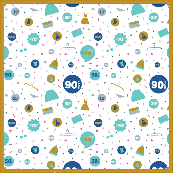Seamless pattern with vintage hipsters unique sale tags - Vektor, kép