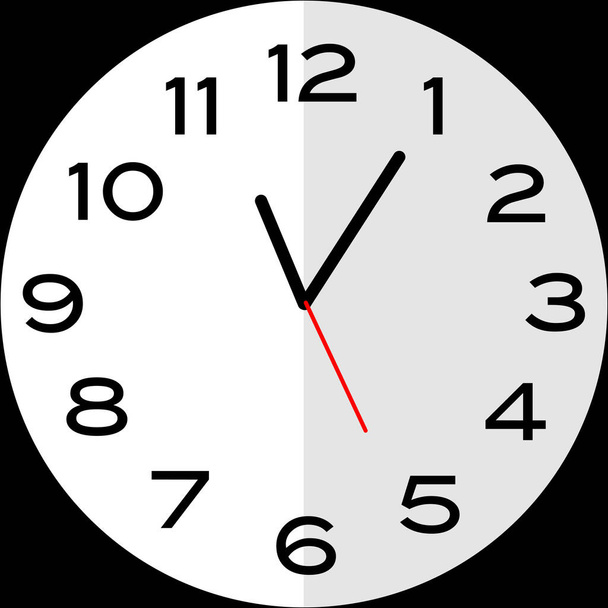 5 minutes past 11 o'clock or Five minutes past eleven o'clock analog clock. Icon design use illustration flat design - Vector, Image