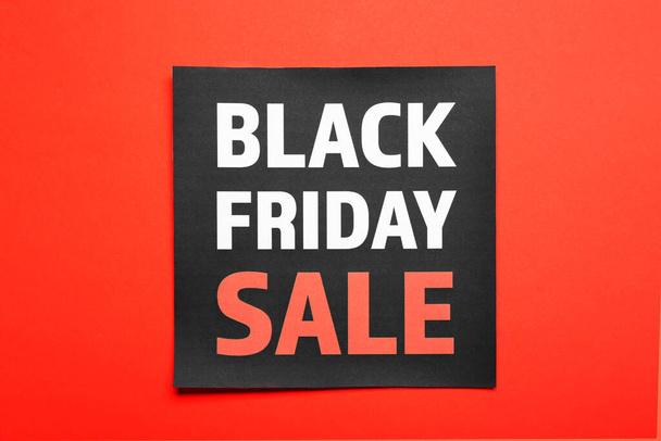 Card with text BLACK FRIDAY SALE on color background - Photo, Image