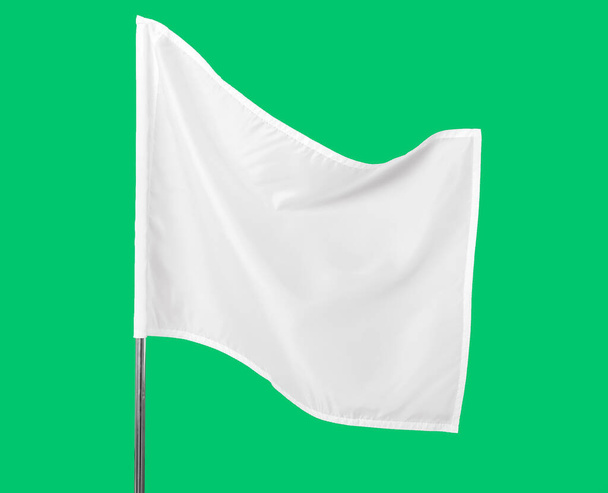 Bandera blanca sobre fondo de color - Foto, imagen