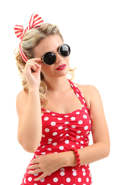 Beautiful girl in pinup style - Фото, изображение
