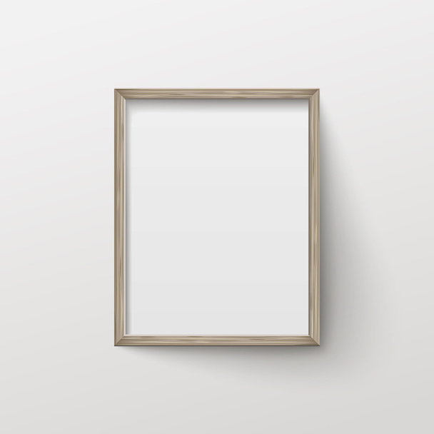3d blank wooden frame template  - Vector, imagen