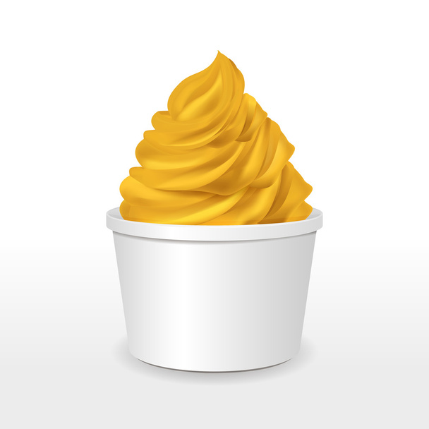 blank paper cup with mango ice cream - Vector, Imagen