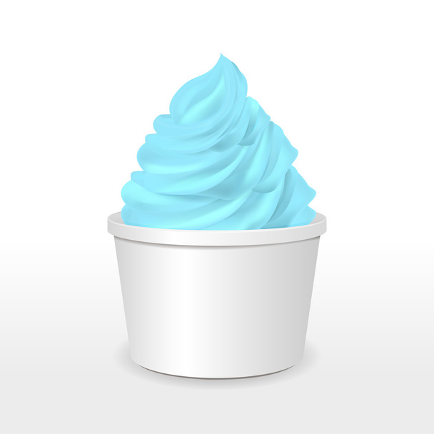 blank paper cup with soda ice cream  - Vector, Imagen