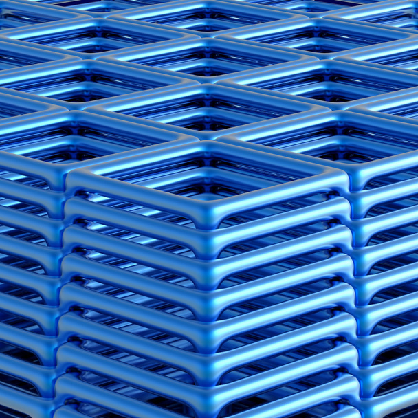 Teknoloji 3d arka plan mavi metalik dikdörtgenler ile. - Fotoğraf, Görsel