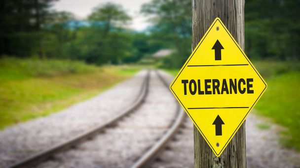 Straat teken de richtings wijze naar tolerantie - Foto, afbeelding