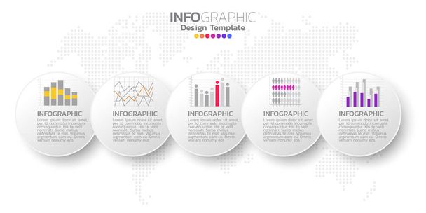 Infografiset elementit sisällölle, kaavio, vuokaavio, vaiheet, osat, aikajana, työnkulku, kaavio. - Vektori, kuva
