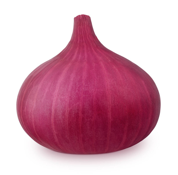 Whole fresh red onion isolated on white background. - Foto, Imagem