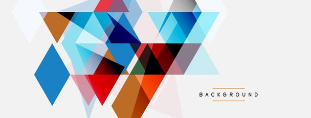 Kleurdriehoeken samenstelling, geometrische abstracte achtergrond. Techno of business concept, patroon voor behang, banner, achtergrond, landing page - Vector, afbeelding