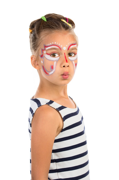 Girl With  Face Painting - Фото, изображение