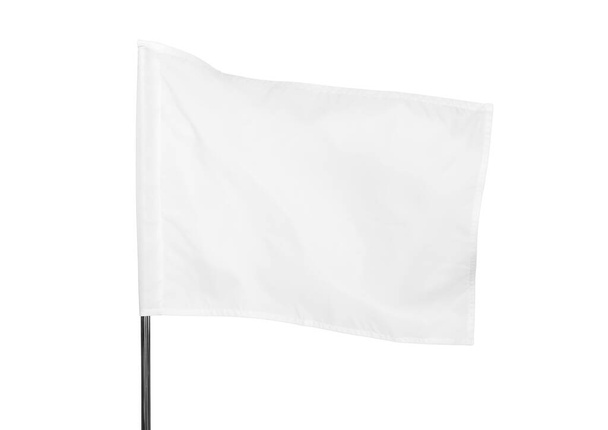 Weiße Flagge auf hellem Hintergrund - Foto, Bild