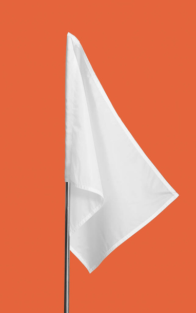 Bandeira branca no fundo da cor - Foto, Imagem