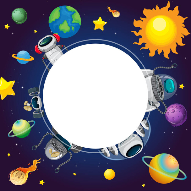 Ein Banner Weltraum scence Hintergrund Illustration - Vektor, Bild