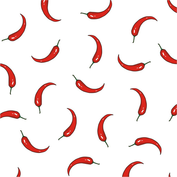 Vector red pepper pattern - Vektor, Bild