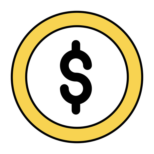 Ένα τέλειο σχέδιο εικονίδιο του νομίσματος δολάριο - Διάνυσμα, εικόνα