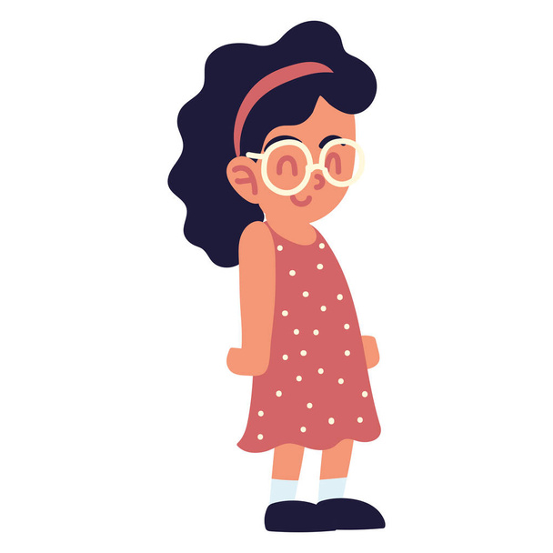 Κοριτσάκι με γυαλιά - Διάνυσμα, εικόνα