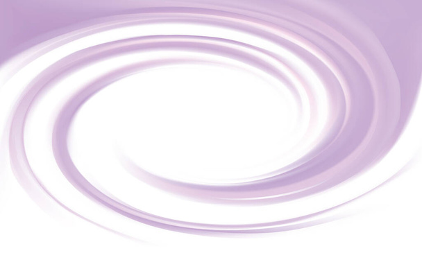 Lesklé radiální zvlněné zakřivené logo symbol ikony textový prostor v záři bílého středu. Tekutá fialová konstrukce rámu. Chuť jogurt šťavnaté ovoce světle růžová barva: hrozny, rybíz, moruše, borůvky - Vektor, obrázek