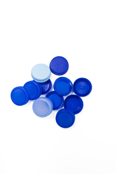 blaue Kunststoffkappen - Foto, Bild