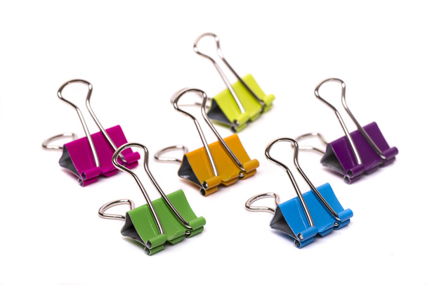 Colorful office binder clips - Photo, Image