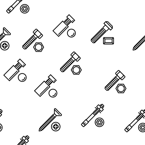 Screw And Bolt Building Accessory Vector Seamless Pattern - Vector, Image