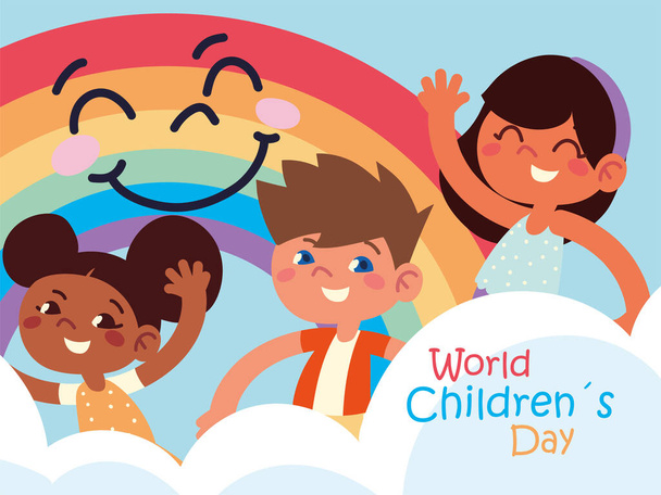 cartel del día de los niños del mundo - Vector, imagen