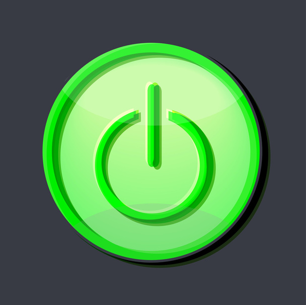 Πράσινη δύναμη κουμπί - Διάνυσμα, εικόνα