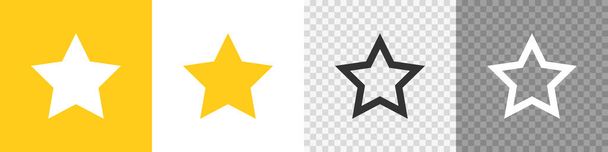 Set star icon on transparent background. Flat vector for app and web design - Vector, Image