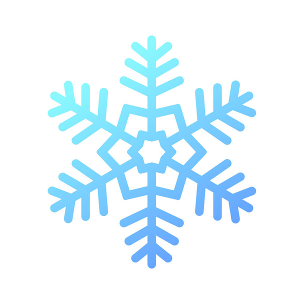Niebieski gradientowy płatek śniegu. Projekt logo ikony. Zimowy symbol kryształu lodu. Szablon do projektowania zimowego.  - Wektor, obraz