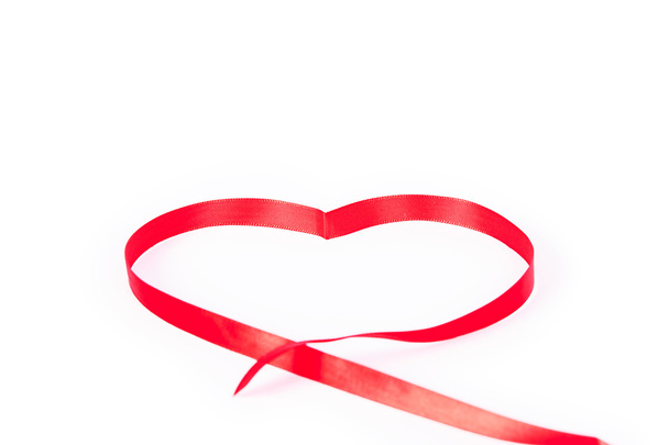 Red heart ribbon - Фото, изображение