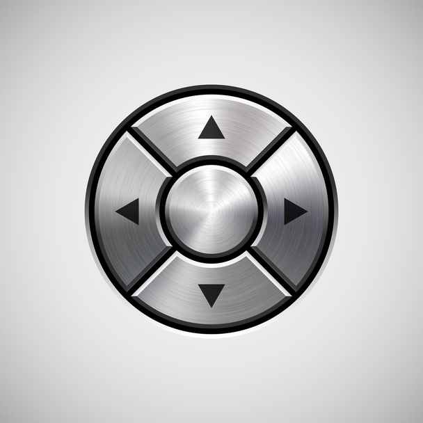 Abstract Joystick Button with Metal Texture - Вектор,изображение