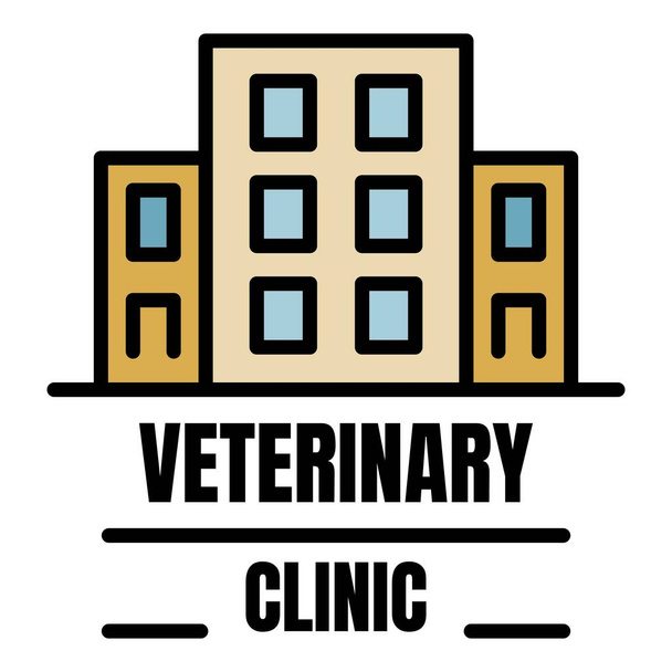 Veterinary clinic logo, outline style - Vettoriali, immagini