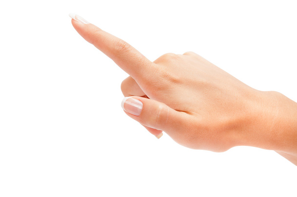 botão de pressão da mão da mulher
 - Foto, Imagem