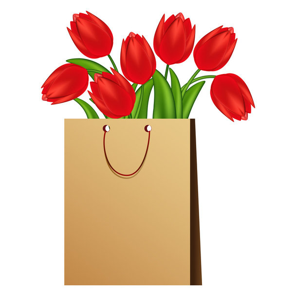 Vector illustration of red tulips. Gradient meshes. - Vektor, Bild