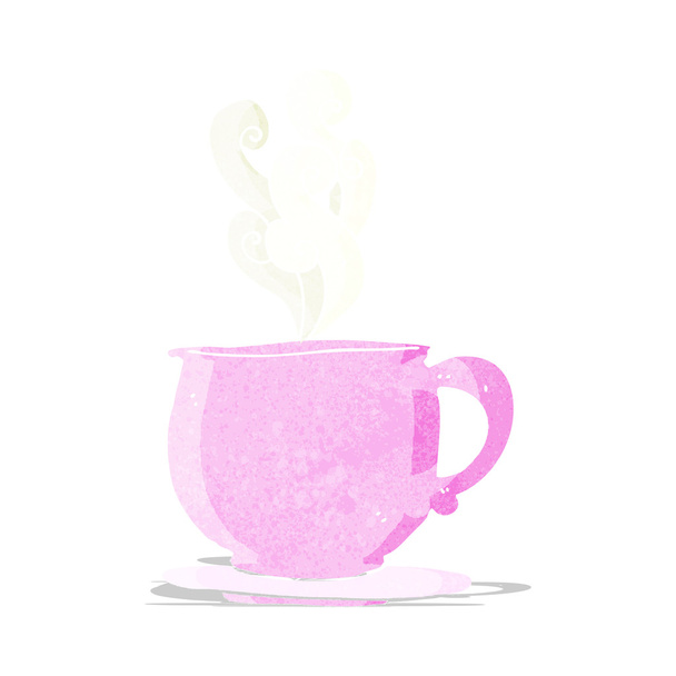 cartoon teacup with sugar cubes - Вектор, зображення