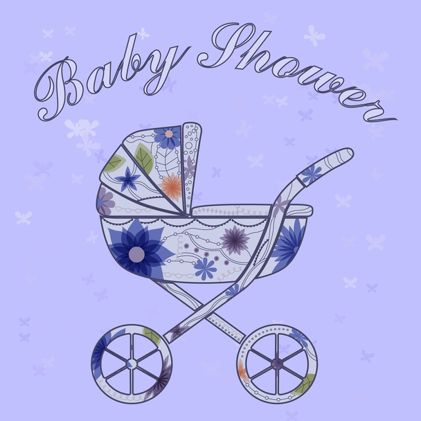 Baby shower card - Vector, Imagen