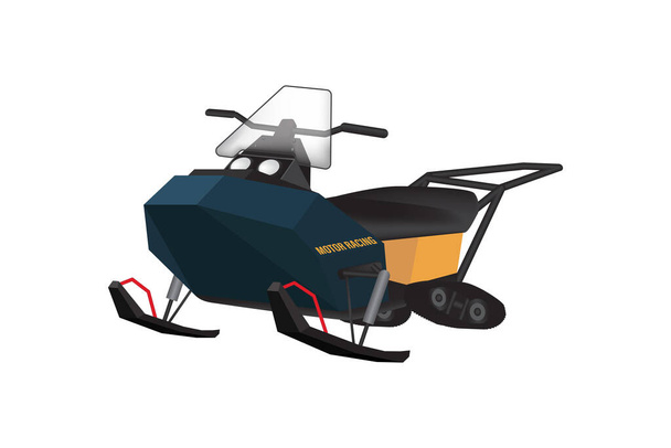 Snowmobile, snow motor, motor sled vehicle or snow jet ski isolated on white background. Vector illustration design. - Vector, Image