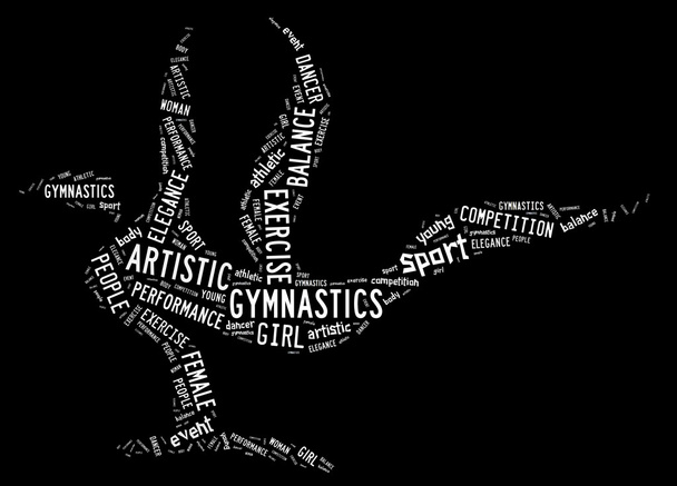 artistic gymnastics pictogram with white wordings - Photo, Image