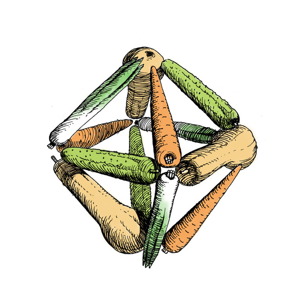  sebzeler-5 üzerinde octahedr  - Fotoğraf, Görsel