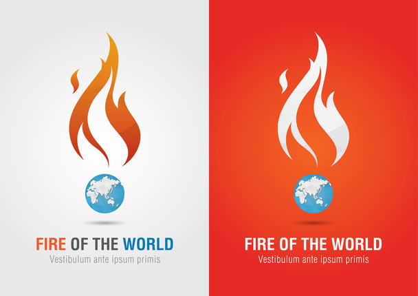 Fuego del mundo signo icono símbolo info gráfico. Mercado creativo
 - Vector, imagen